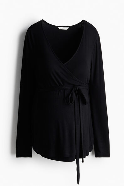 MAMA Ribbed wrap top