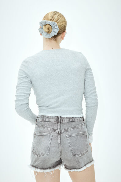 High-waisted denim shorts
