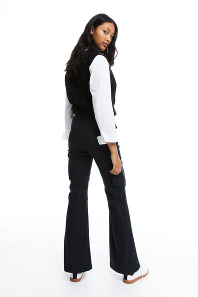 Flared cargo trousers
