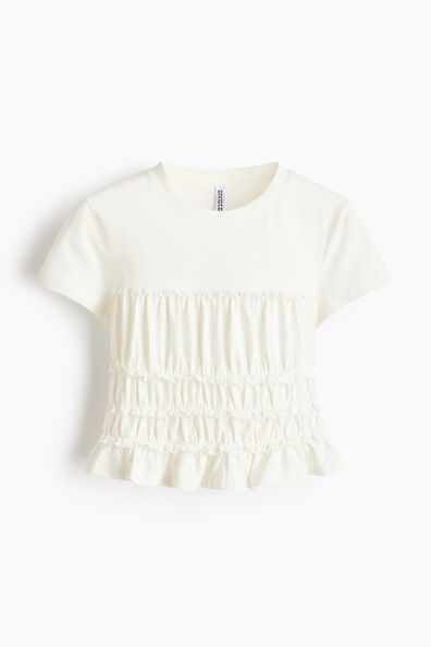 Frill-trimmed cotton top