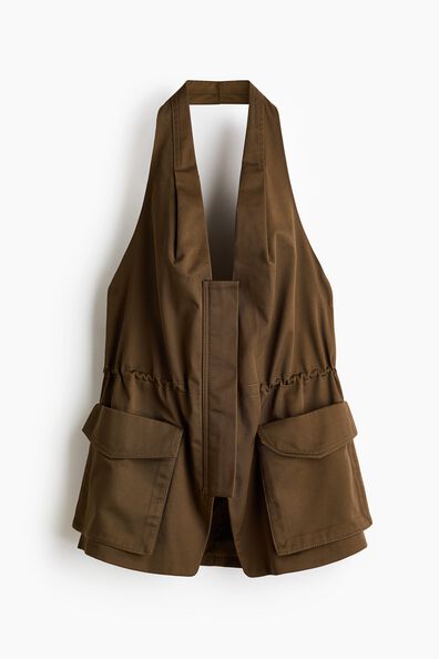Twill halterneck top