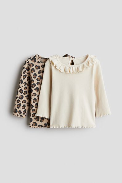 2-pack ribbed jersey tops