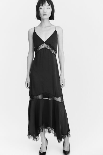 Lace-detail slip dress