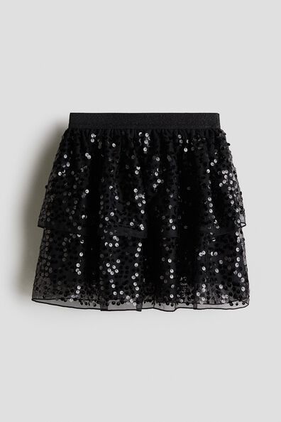 Sequined tulle skirt