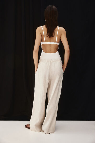 Wide linen trousers