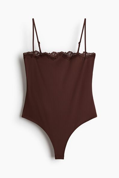 Lace-trimmed strappy body