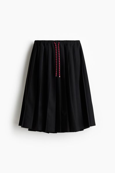 Pleated drawstring skirt