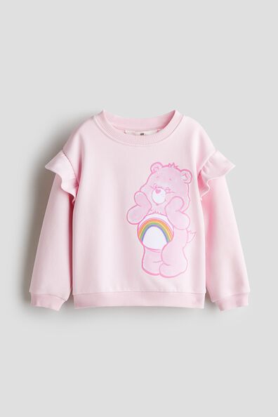 Frill-trimmed printed sweatshirt