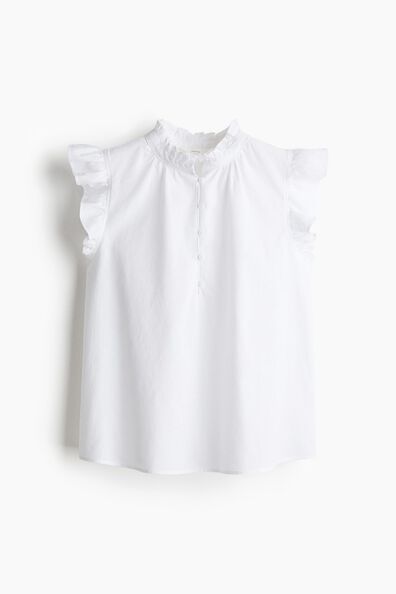 Linen-blend blouse