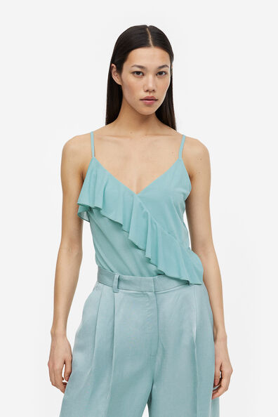 Flounce-detail strappy top