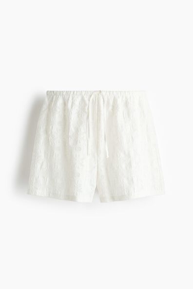 Jacquard-weave drawstring shorts