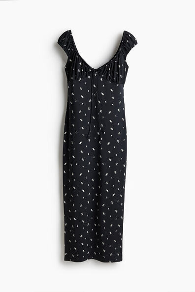 Drawstring-detail bodycon dress