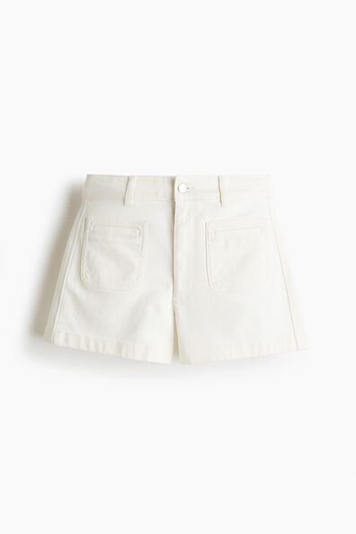 High-waisted denim shorts