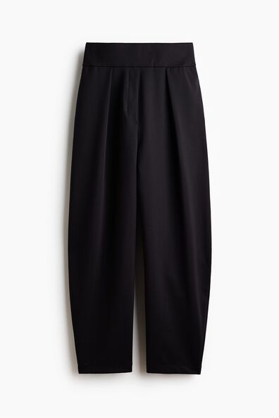 Pleated barrel trousers