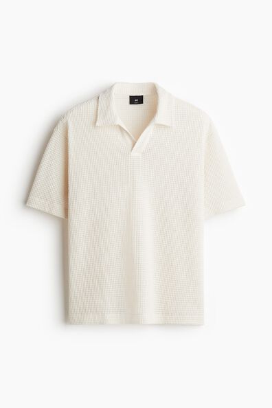 Loose Fit Waffled polo shirt