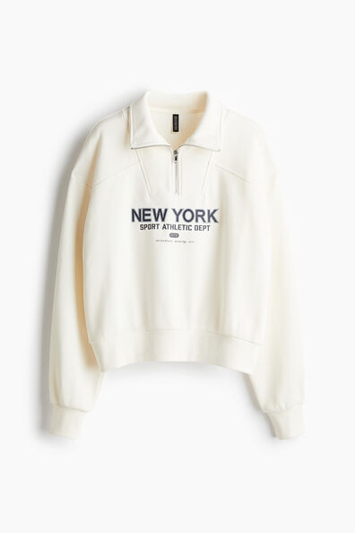 Motif-detail zip-top sweatshirt