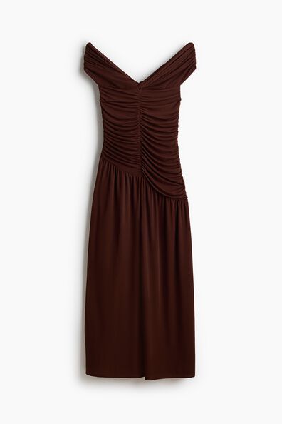 Draped off-the-shoulder jersey dress