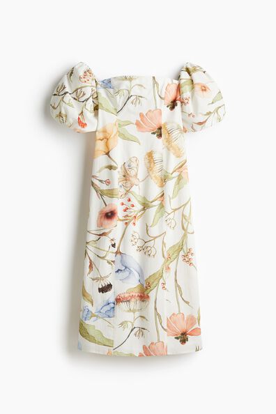 Off-the-shoulder cotton dress