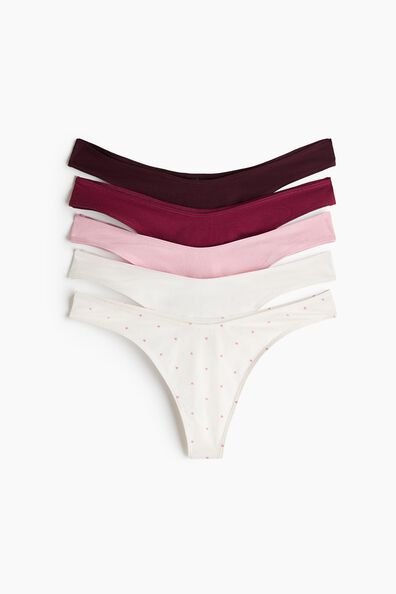 5-pack cotton thong briefs