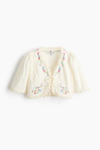 Cropped embroidered blouse