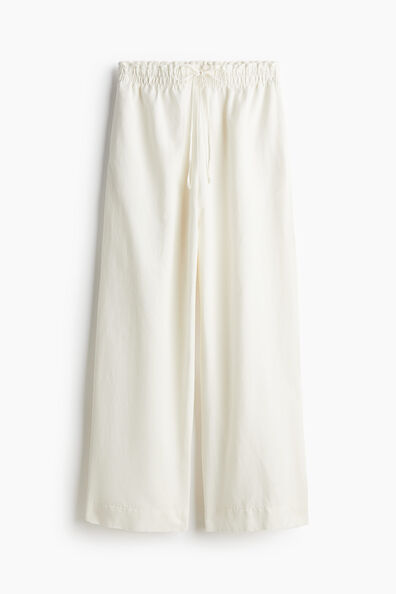 Linen-blend trousers