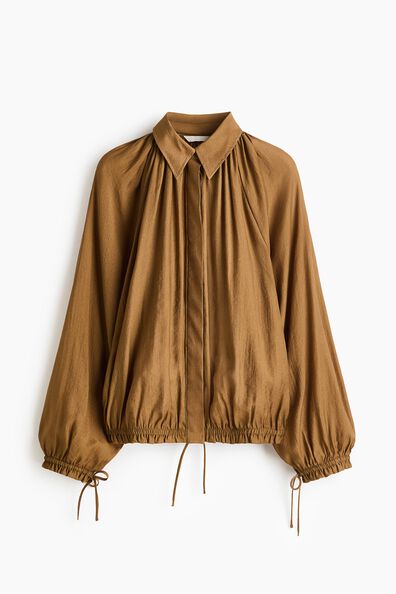 Oversized drawstring-detail shirt
