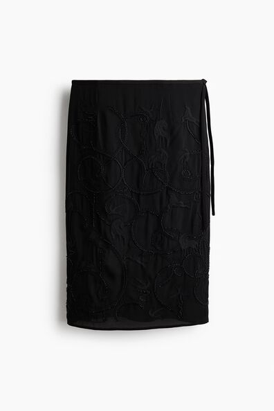Bead-embroidered skirt