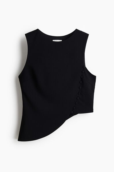 Asymmetric jersey top