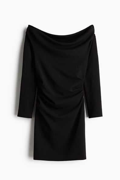 Draped off-the-shoulder dress