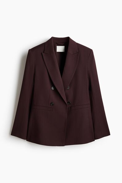 Double-breasted throw-on blazer