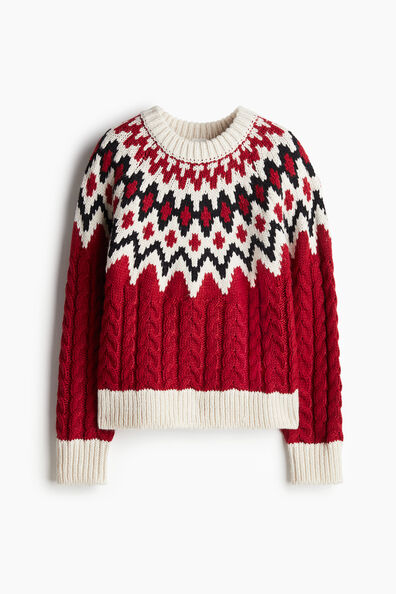 Mixed-knit jumper