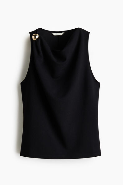 Cowl-neck vest top