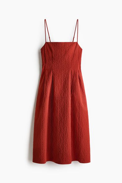 Jacquard-weave strappy dress