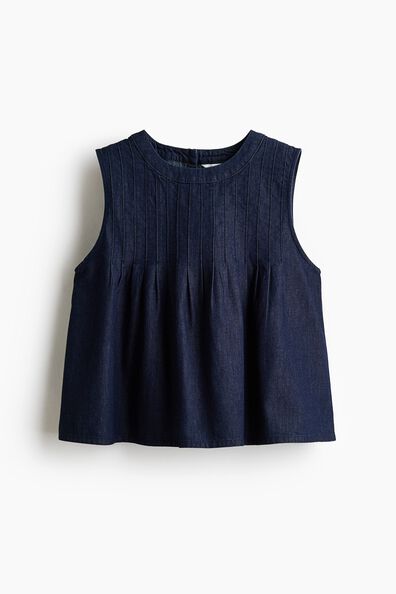 Pleated denim top