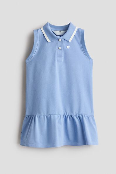 Embroidered piqué polo dress