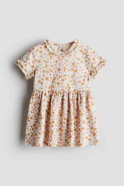 Frill-trimmed jacquard-jersey dress