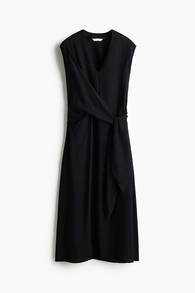 Sleeveless wrap-detail dress