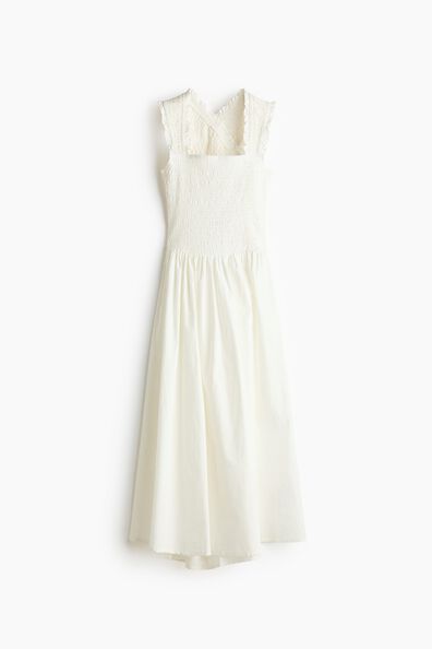 Smocked poplin dress