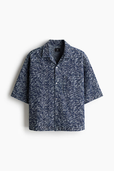 Oversized Fit Patterned denim shirt