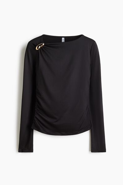 Asymmetric jersey top