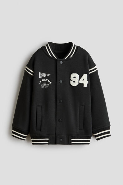 Motif-detail baseball jacket