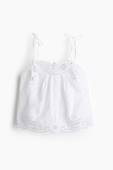 Linen tie-strap top