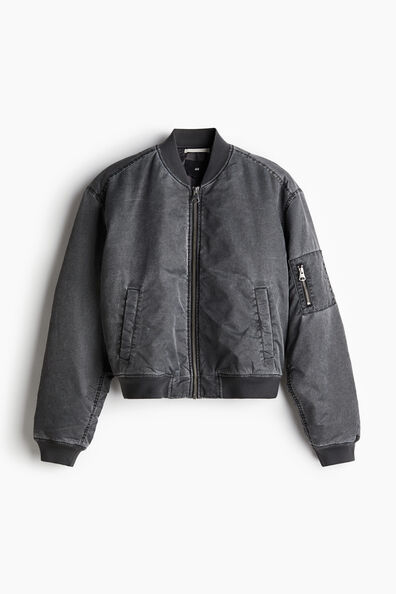 Oversized Fit Washed bomber jacket
