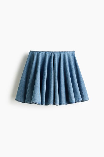 Flared denim skirt
