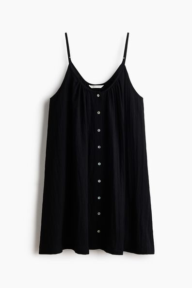 Button-front crêpe dress