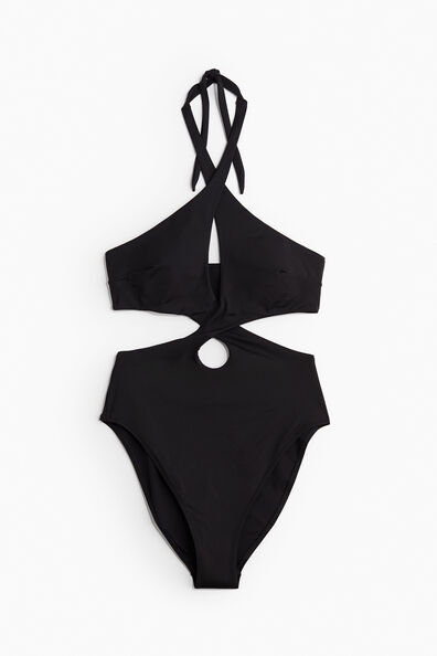 Padded-cup cut-out swimsuit