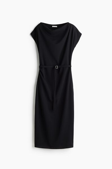 Draped belted dress