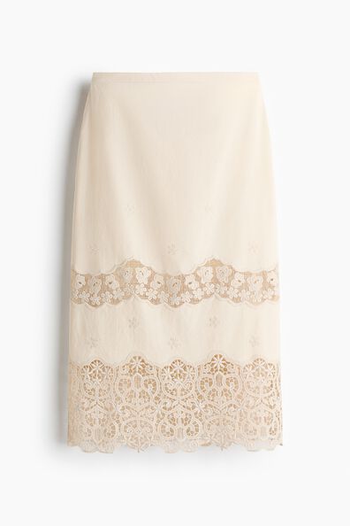 Embroidered cotton skirt