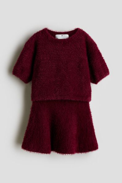 2-piece fluffy-knit set