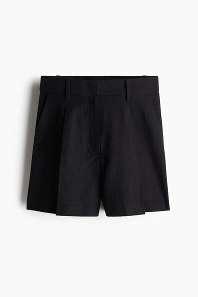 Linen-blend shorts